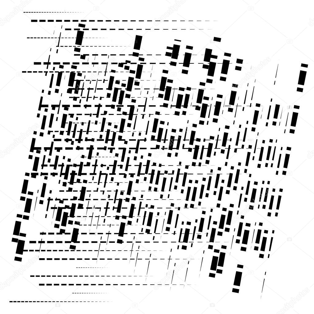 abstract grid, mesh of random scatter chunks, pieces. geometric 