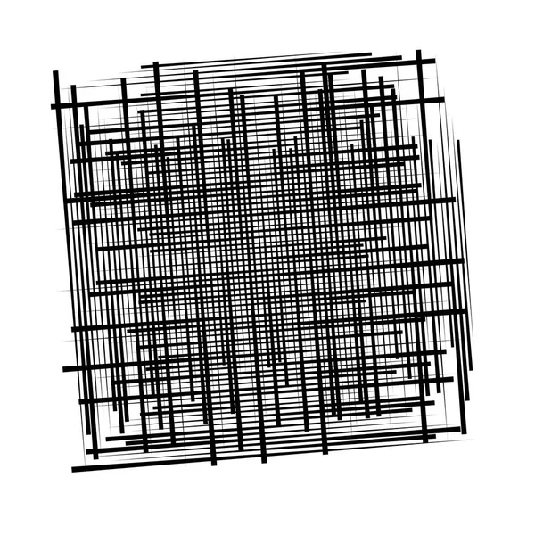 Slumpmässiga linjer, mesh. Dynamisk, oregelbunden överlappning, skär varandra l — Stock vektor