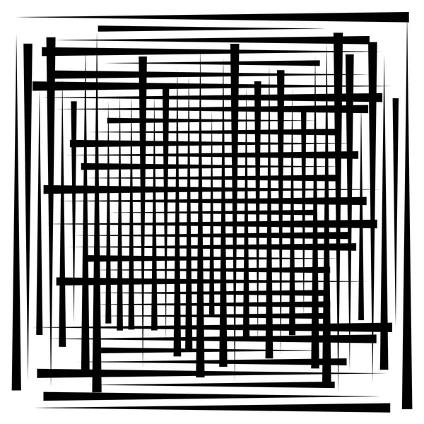 Grade de linhas aleatórias, malha. Dinâmico, sobreposição irregular, cruzar l — Vetor de Stock