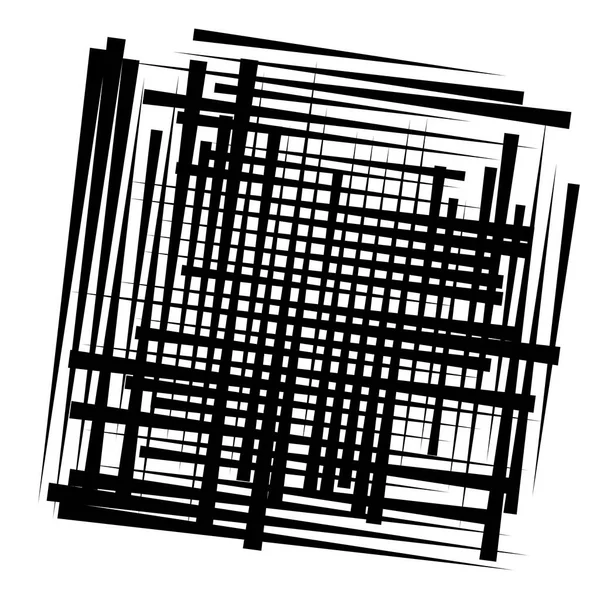 Tilfældige linjer gitter, mesh. Dynamisk, uregelmæssig overlapning, kryds l – Stock-vektor
