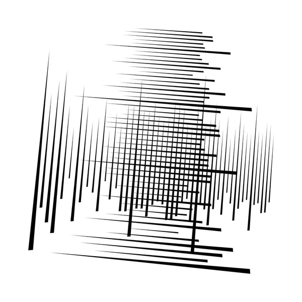 Willekeurige lijnen raster, gaas. Dynamische, onregelmatige overlapping, kruising l — Stockvector