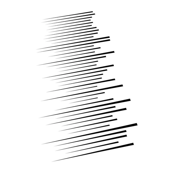 Random lines element. Random horizontal lines. Irregular straigh — Stock Vector