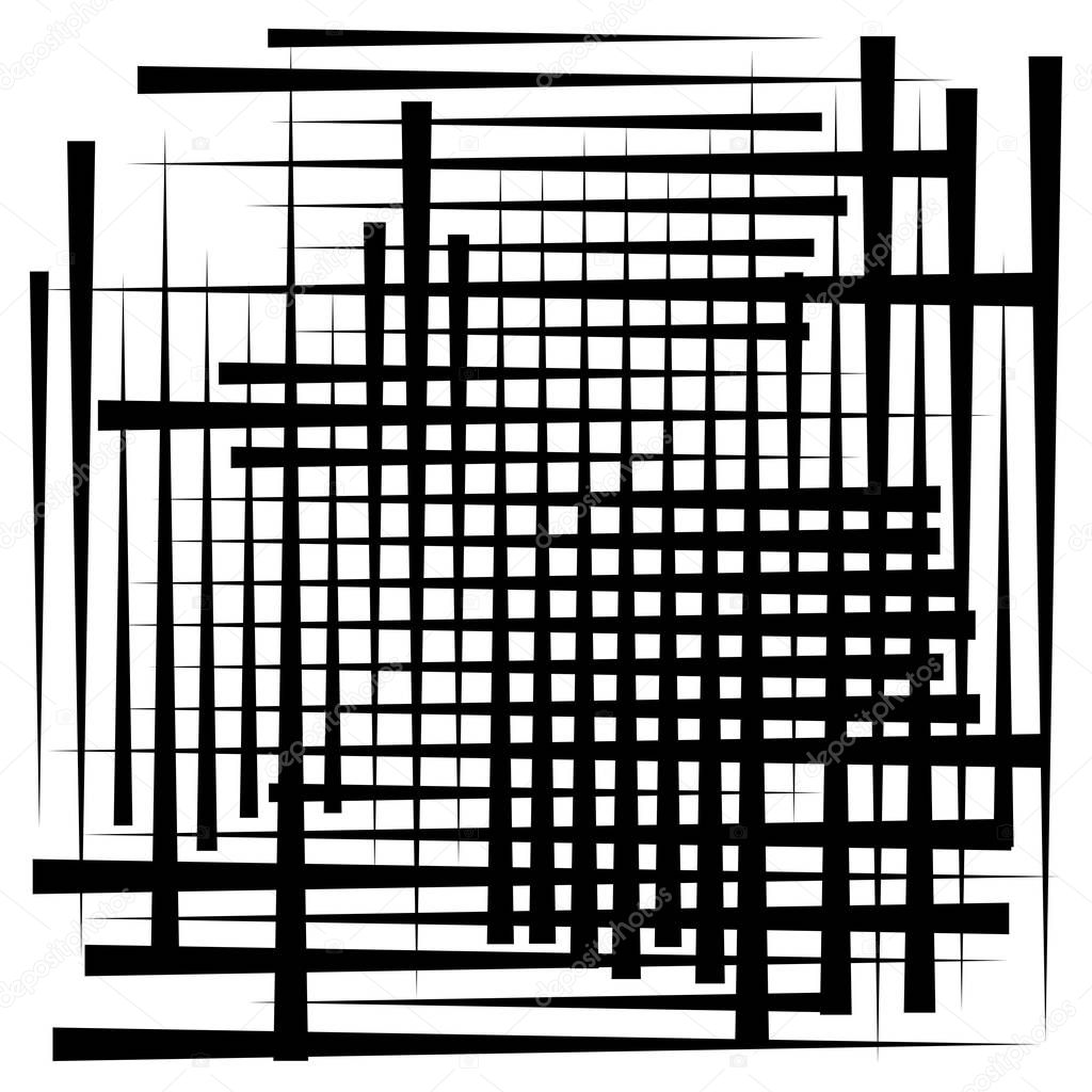 Random lines grid, mesh. Dynamic, irregular overlap, intersect l