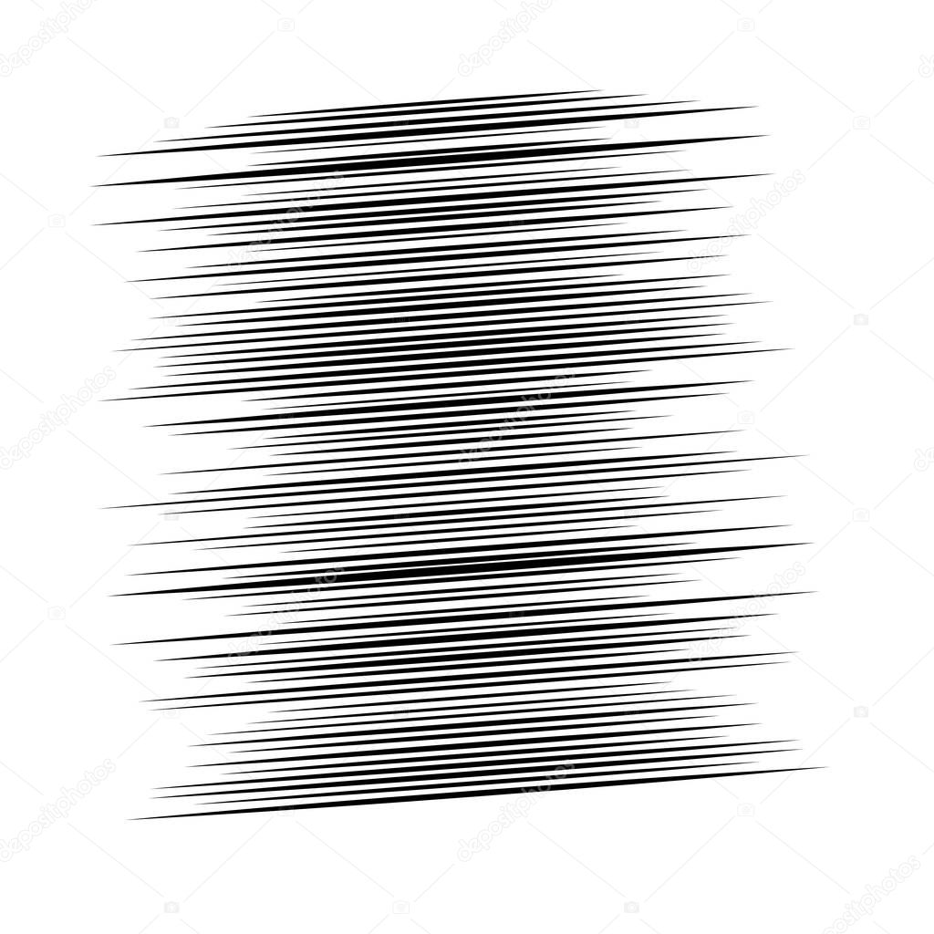 Random lines element. Random horizontal lines. Irregular straigh