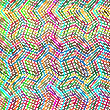 Renkli karalamalar, çapraz geometrik çizgiler deseni. Arayüz