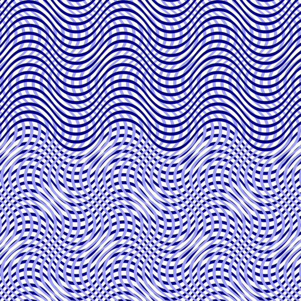 Duótono, patrón geométrico de 2 colores de enrejado ondulado denso, rejilla . — Vector de stock