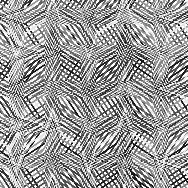 Motif géométrique complexe en niveaux de gris, texture géométrique — Image vectorielle