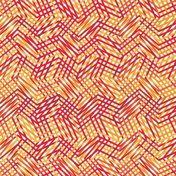 Lignes irrégulières entrelacées, entrelacées, rayures orange, jaune — Image vectorielle