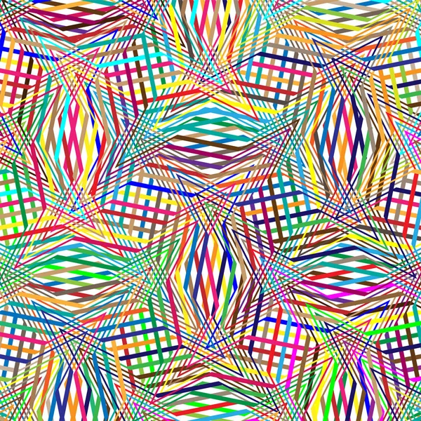 Färgglada klotter, kors lucka geometriska linjer mönster. Gränssnitt — Stock vektor