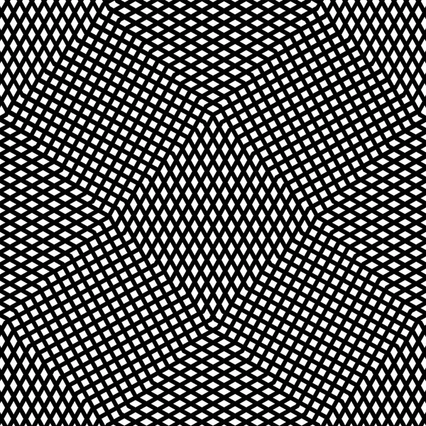 Grid pattern, mesh background of wavy, waving distortion, deform — Stock Vector