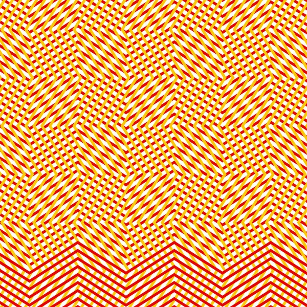 Korsade, sammanflätade oregelbundna linjer, ränder orange, gul — Stock vektor