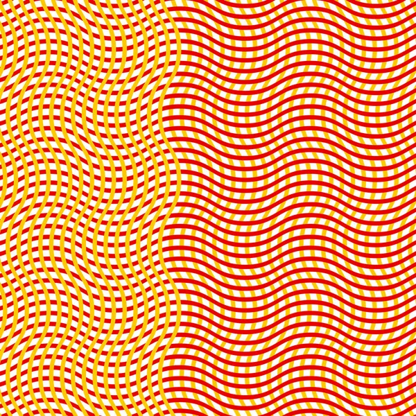 Korsade, sammanflätade oregelbundna linjer, ränder orange, gul — Stock vektor