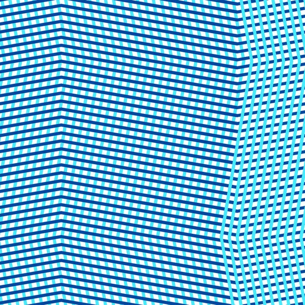 Lignes irrégulières entrelacées, entrelacées, quadrillage à rayures bleues — Image vectorielle