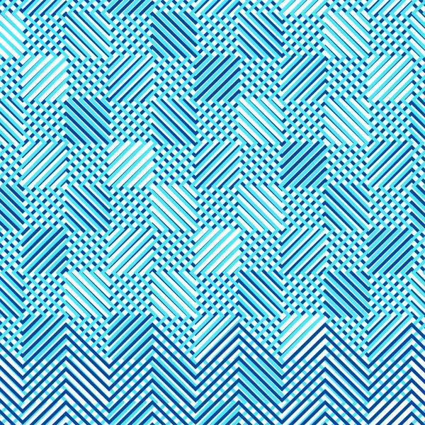 Korsade, sammanflätade oregelbundna blå linjer, blå ränder rutnät — Stock vektor