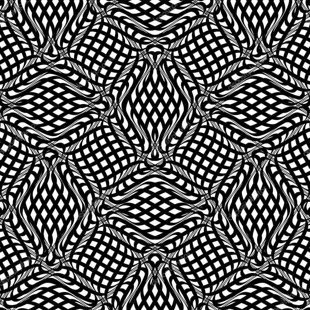 Grid pattern, mesh background of wavy, waving distortion, deform