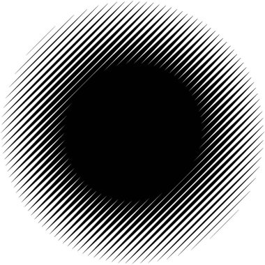 Çapraz, eğimli çizgiler soyut geometrik çember. Eğil, yavaşla