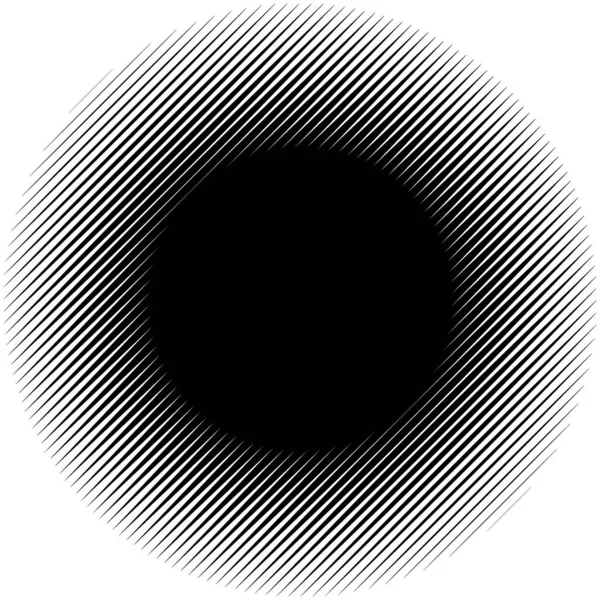 Linhas diagonais e oblíquas círculo geométrico abstrato. Inclinação, slo — Vetor de Stock