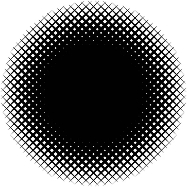 Forma de círculo cuadrícula, malla. Tiras interseccionadas círculo geométrico elem — Vector de stock