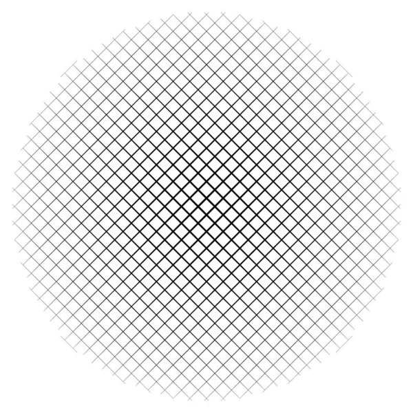 Kruhová mřížka, síťovina. Prolínané pruhy geometrický kruh — Stockový vektor