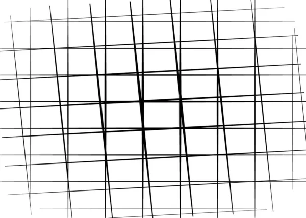 Zufällige, unregelmäßige Linien Raster, Maschen. abstrakter geometrischer Hintergrund — Stockvektor