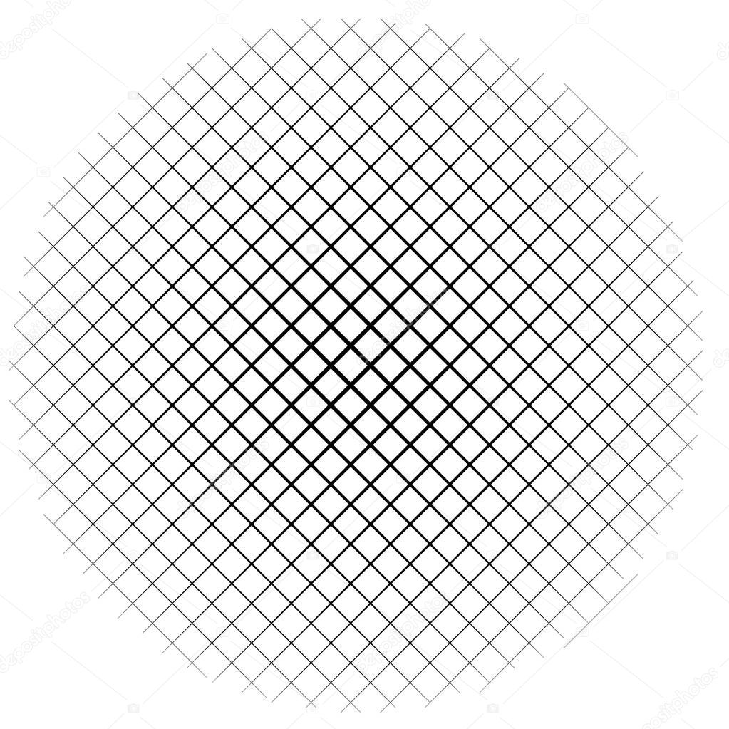 Circle form grid, mesh. Intersected strips geometric circle elem