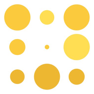 3x3 daireler varyasyon dizaynı. Noktalı, benekli, çilli 