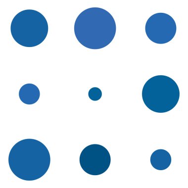 3x3 daireler varyasyon dizaynı. Noktalı, benekli, çilli 