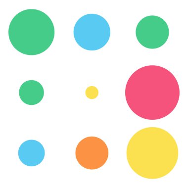 3x3 daireler varyasyon dizaynı. Noktalı, benekli, çilli 