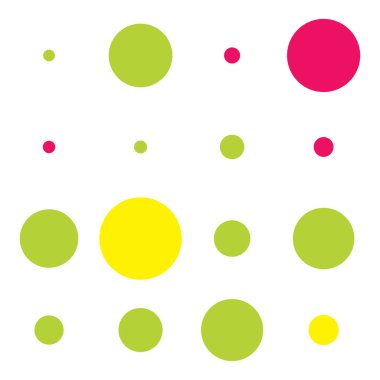 4x4 daireler varyasyon dizaynı. Noktalı, benekli, çilli 