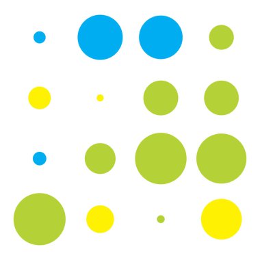 4x4 daireler varyasyon dizaynı. Noktalı, benekli, çilli 