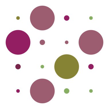 4x4 daireler varyasyon dizaynı. Noktalı, benekli, çilli 