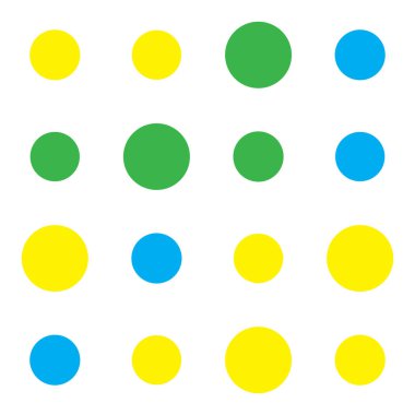 4x4 daireler varyasyon dizaynı. Noktalı, benekli, çilli 