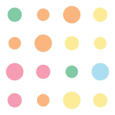 4x4 daireler varyasyon dizaynı. Noktalı, benekli, çilli 