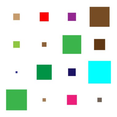 4x4 küp, kare geometrik düzenleme. Kare resimleme