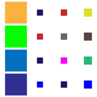 4x4 küp, kare geometrik düzenleme. Kare resimleme