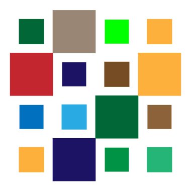 4x4 küp, kare geometrik düzenleme. Kare resimleme