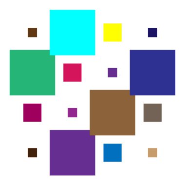 4x4 küp, kare geometrik düzenleme. Kare resimleme