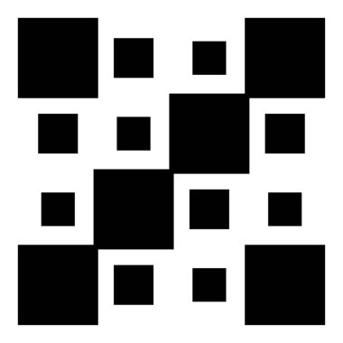 4x4 küp, kare geometrik düzenleme. Kare resimleme