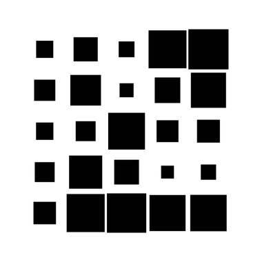 5x5 küp, kare geometrik düzenleme. Kare resimleme