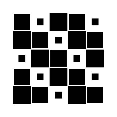 5x5 küp, kare geometrik düzenleme. Kare resimleme