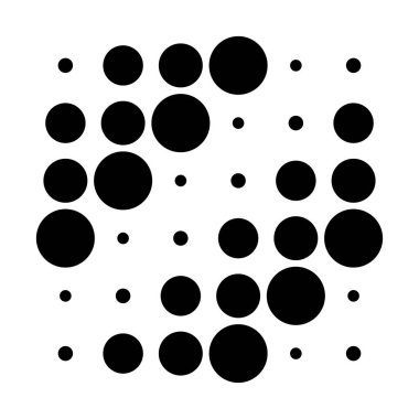 6x6 daireler varyasyon dizaynı. Noktalı benekler, çiller. Çemberler ızgara ve ağ