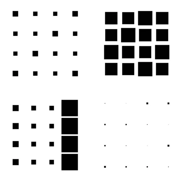 Cubo 4X4 Disposizione Geometrica Quadrata Illustrazione Quadrata — Vettoriale Stock