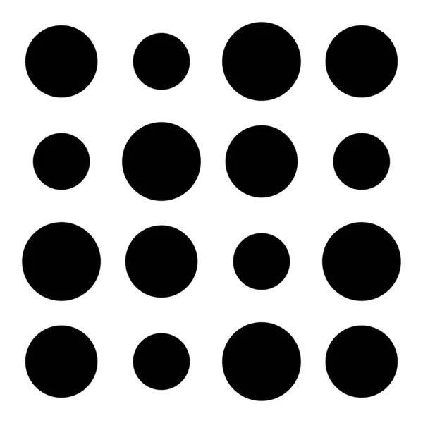 Σχεδιασμός Παραλλαγής Κουκκίδων 4X4 Κύκλων Σταγόνες Φακίδες Φακίδες — Διανυσματικό Αρχείο