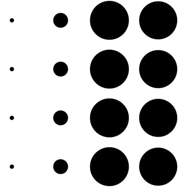 4X4 Cirkels Stippen Variatie Ontwerp Gespot Spikkels Sproeten — Stockvector