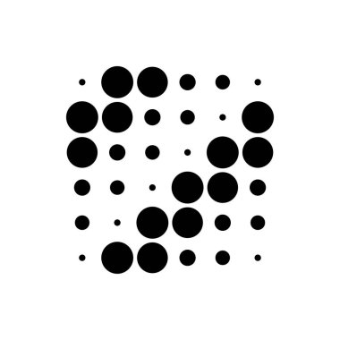 6x6 daireler varyasyon dizaynı. Noktalı benekler, çiller. Çemberler ve örgüler. Vektör illüstrasyonu