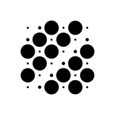 6x6 daireler varyasyon dizaynı. Noktalı benekler, çiller. Çemberler ve örgüler. Vektör illüstrasyonu
