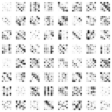 6x6 küp, kare geometrik düzenleme. Kare resimleme