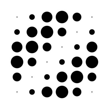 6x6 daireler varyasyon dizaynı. Noktalı benekler, çiller. Çemberler ızgara ve ağ