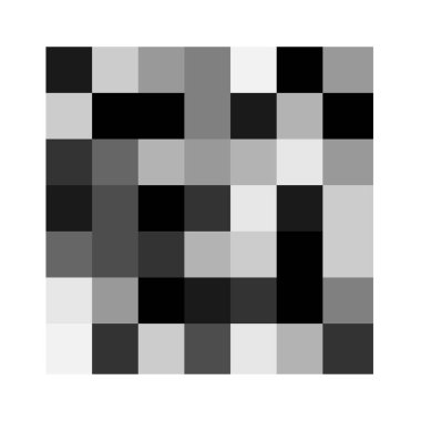 7x7 küp, kare geometrik düzenleme. Kare resimleme