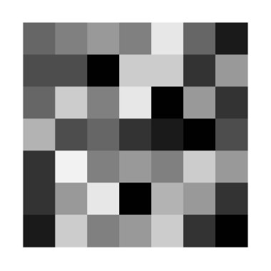 7x7 küp, kare geometrik düzenleme. Kare resimleme